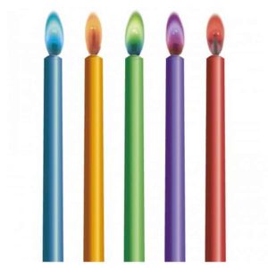 Bougies à Flammes de Couleur & Supports 10/pqt