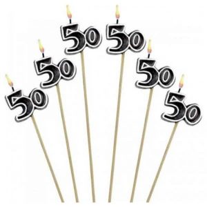 Chandelles Sur Tige - Chiffre 50 6/pqt