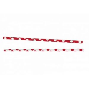PAILLE EN PAPIER A POIS 10/pqt