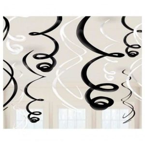 Déco Spiralées en Plastique - Noir & Blanc