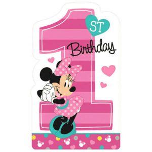 Minnie 1 An - Invitations 8 par pqt.