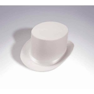 DLX SATIN TOP HAT-WHITE