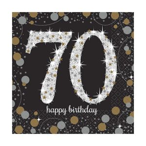 Célébration Étincelante 70e - Serviettes Breuvage 16/pqt