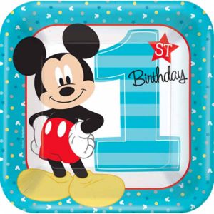Mickey 1 An – Assiettes 9 Po. 8/pqt