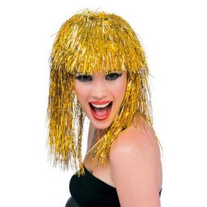 Deluxe Gold Metallic Tinsel Wig
