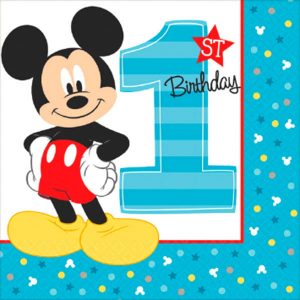 Mickey 1 An – Serviette Repas 16 par pqt