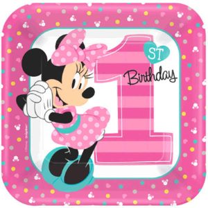 Minnie 1 An - Assiettes 7 Po. 8 par pqt