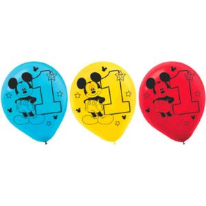 Mickey 1 An - Ballon Latex 12 Po. 15 par pqt.