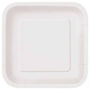 Assiettes en Carton 9 po - Blanc 14/pqt