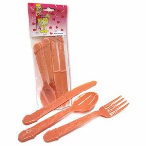 USTENSILES PÉNIS EN PLASTIQUE 6/PQT