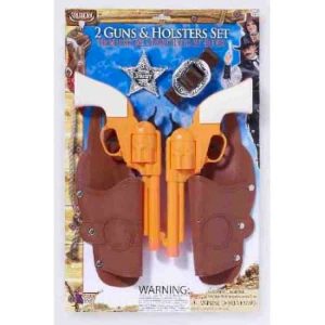 DOUBLE HOLSTER GUN SET WITH BADGE