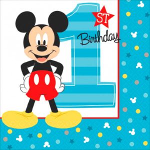 Mickey 1 An – Serviette Breuvages 16/pqt