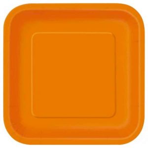 Assiettes en Carton 7 po - Orange 16/pqt