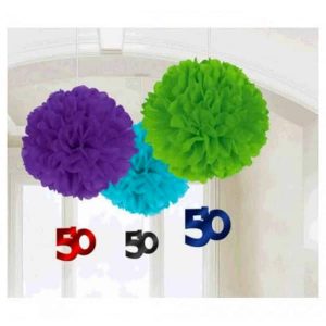 Déco Bouffante Suspendue - 50 ans 3/pqt