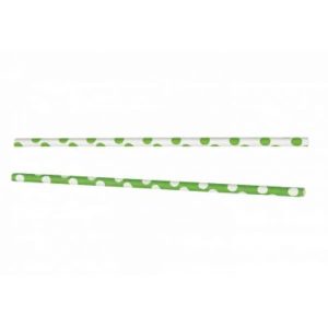 PAILLE EN PAPIER A POIS 10/pqt