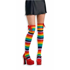 Multicolor Stripe Thigh Highs