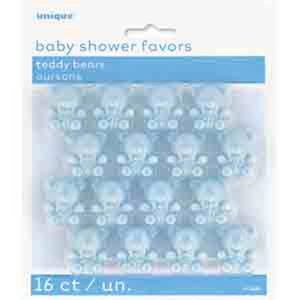 Oursons en Plastique - Bleu 16/pqt