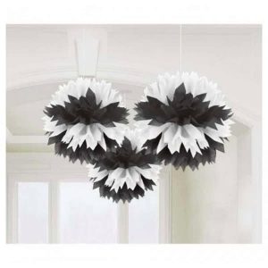 Décorations en Papier Bouffant - Noir & Blanc