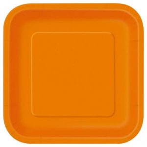 Assiettes en Carton 9 po - Orange 14/pqt