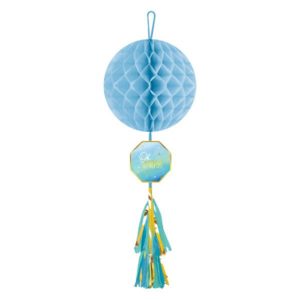 Déco. Alvéolée À Pompon Bleu