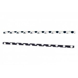 PAILLE EN PAPIER A POIS 10/pqt