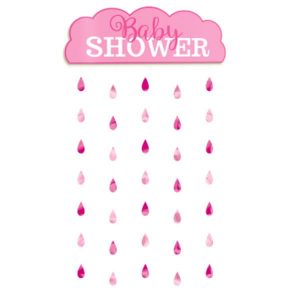 Rideau Pour Porte Baby Shower Rose