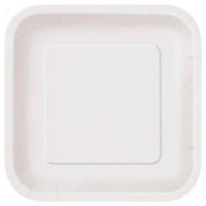 Assiettes en Carton 7 po - Blanc 16/pqt