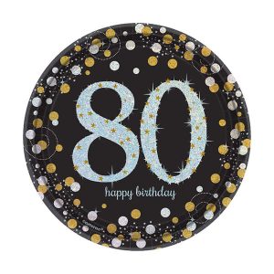 Célébration Étincelante 80e - Assiettes 7 Po. 8/pqt