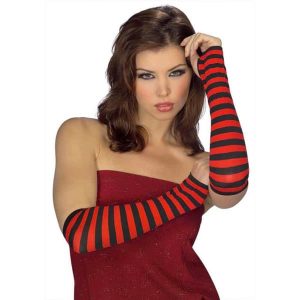 Red-Black Striped Arm Warmers