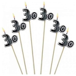Chandelles Sur Tige - Chiffre 30 6/pqt