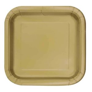 Assiettes en Carton 7 po - Or 16/pqt