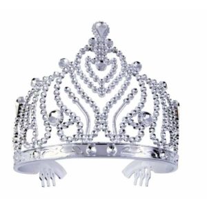 TIARA-PLASTIC WITH COMBS SILVER