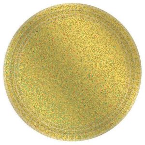 PRISMATIC GOLD LUNCH PLATES 7" | 8CT