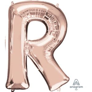 Mylar Lettre R – Rose Or 34 Po.