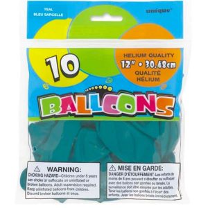 Ballons Latex Turquoise 12po 10/pqt