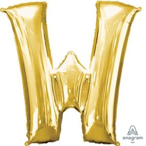 Mylar Lettre W – Or 34 Po.