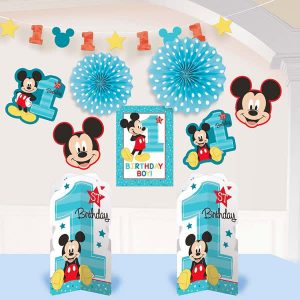 Mickey 1 An - Ens. Déco. Pièces 10 par pqt