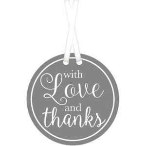 Étiquette With Love & Thanks 25/pqt - Argent