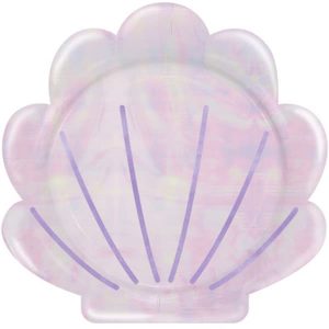 Sirène Brillante- Assiettes Coquillage 9 Po. 8 par pqt