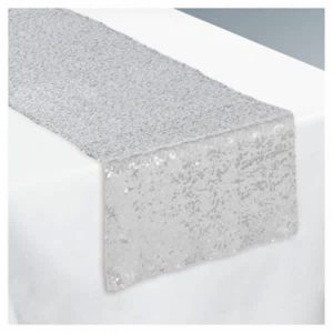 Chemin De Table À Paillettes Argent