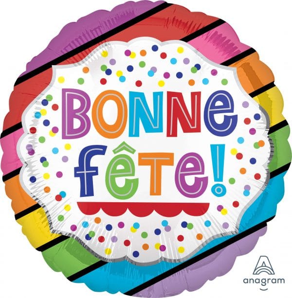 M.18'' BONNE FETE BRIGHT STRIPES