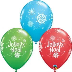 B.11'' JOYEUX NOEL FLOCONS P/50