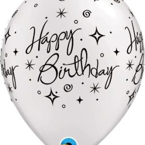 B.11'' HAPPY BIRTHDAY BLANC PERLE P/50