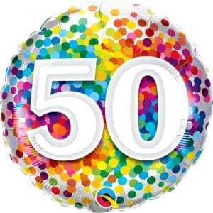 M.18'' CHIFFRE 50 RAINBOW CONFETTI