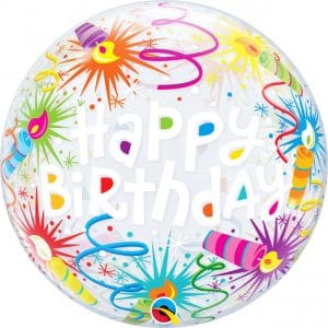 M.22" BIRTHDAY LIT CANDLES BUBBLES
