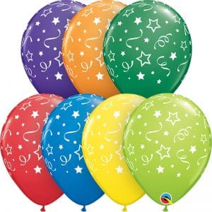 B.11'' ÉTOILES POIS &CONFETTI CARNAVAL P/50