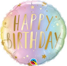 M.18'' H.BIRTHDAY PASTEL OMBRE & STARS