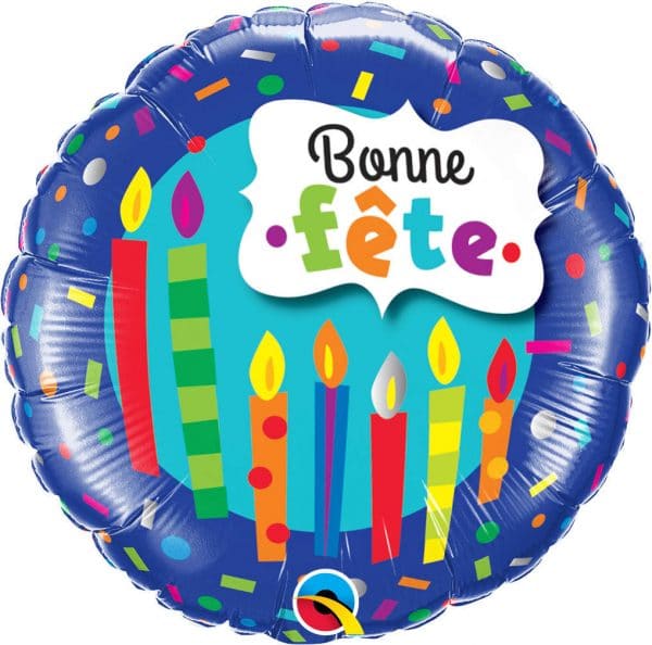 M.18'' BONNE FETE CHANDELLE & CONFETTI