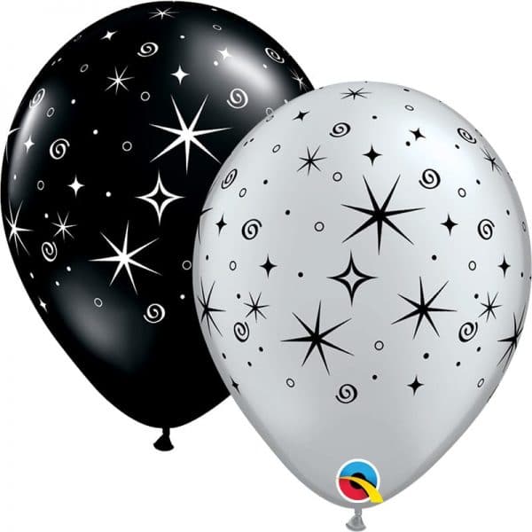 B.11'' SPARKLES&SWIRLS ARGENT/NOIR P/50