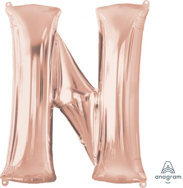 M.34'' LETTRE N ROSE GOLD H/S